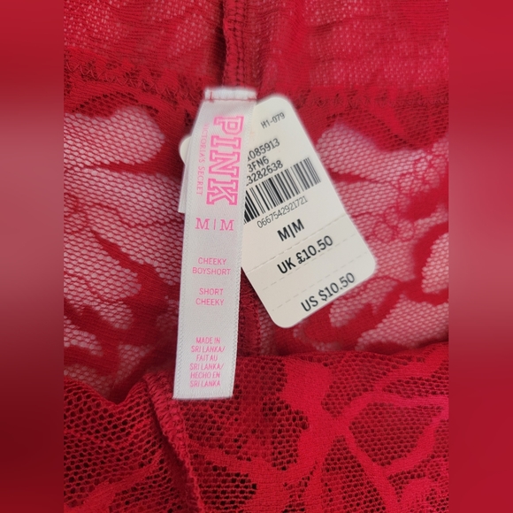 PINK Floral Lace Cheeky Boyshort- Med - NWT - Picture 7 of 10